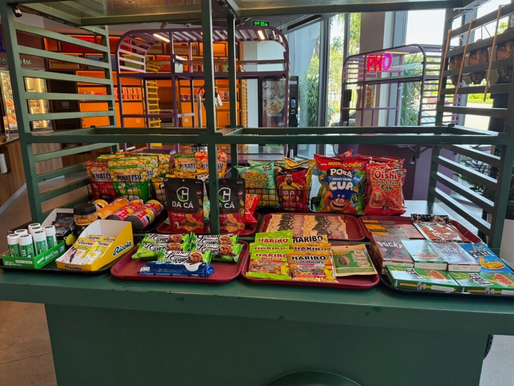 Grab-and-go snack cart in the Wink Hai Phong lobby